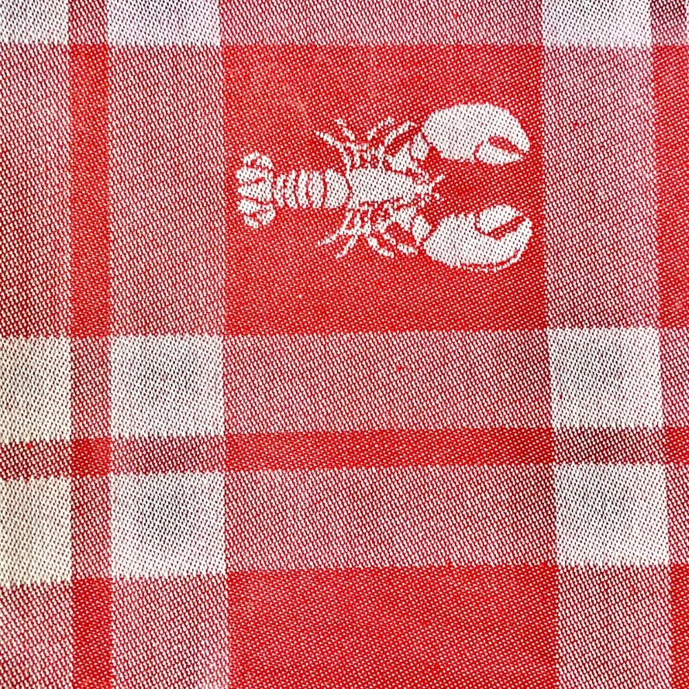 Williams Sonoma Maritime Lobster Picnic Checked Jacquard Towel Set of 2 (Red)